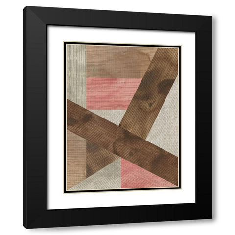 Texture Puzzle II Black Modern Wood Framed Art Print with Double Matting by Vess, June Erica