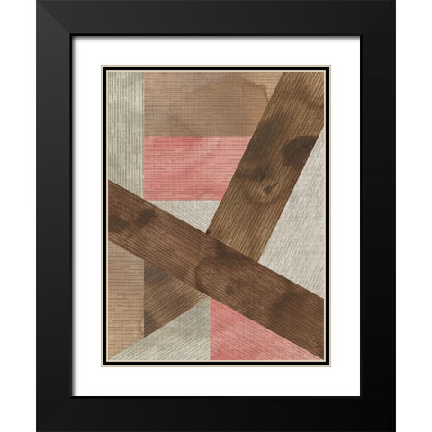 Texture Puzzle II Black Modern Wood Framed Art Print with Double Matting by Vess, June Erica