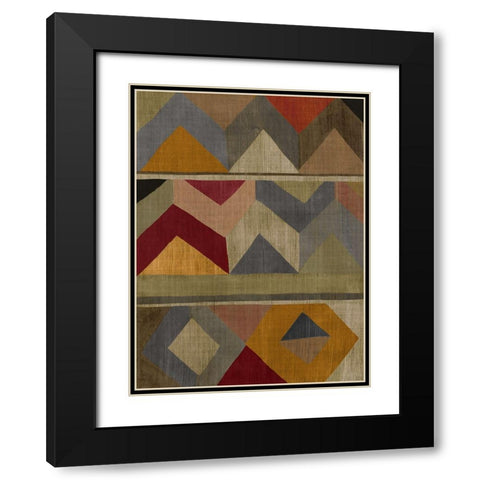 Multicolored Tapestry II Black Modern Wood Framed Art Print with Double Matting by Zarris, Chariklia