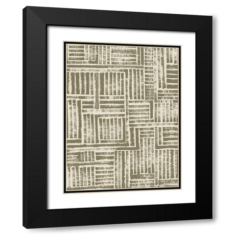 Earth Puzzle II Black Modern Wood Framed Art Print with Double Matting by Vess, June Erica
