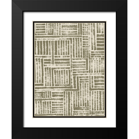 Earth Puzzle II Black Modern Wood Framed Art Print with Double Matting by Vess, June Erica