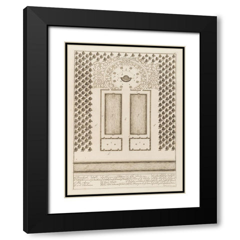 Antiquities of Pola, Ancient Blueprints II Black Modern Wood Framed Art Print with Double Matting by Unknown