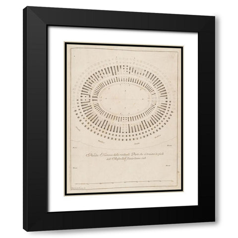 Antiquities of Pola, Ancient Blueprints III Black Modern Wood Framed Art Print with Double Matting by Unknown