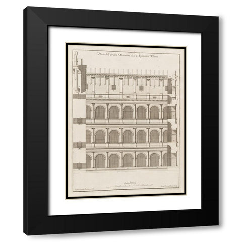 Antiquities of Pola, Ancient Blueprints V Black Modern Wood Framed Art Print with Double Matting by Unknown