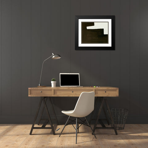 Slit I Black Modern Wood Framed Art Print with Double Matting by Wang, Melissa