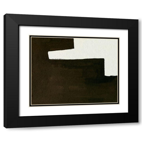 Slit I Black Modern Wood Framed Art Print with Double Matting by Wang, Melissa