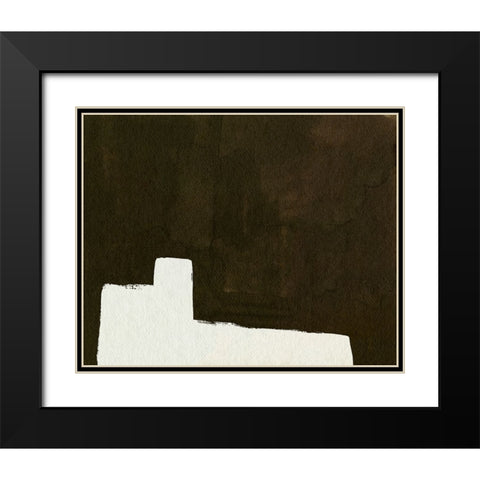 Slit II Black Modern Wood Framed Art Print with Double Matting by Wang, Melissa