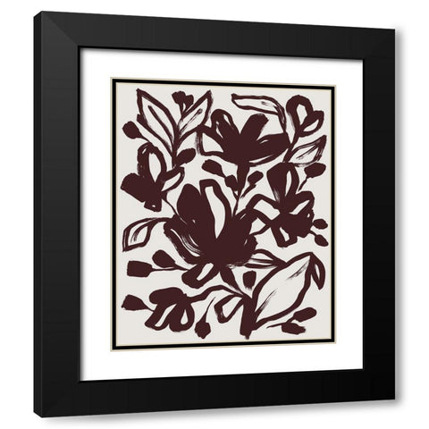 Oxide Floral I Black Modern Wood Framed Art Print with Double Matting by Vess, June Erica