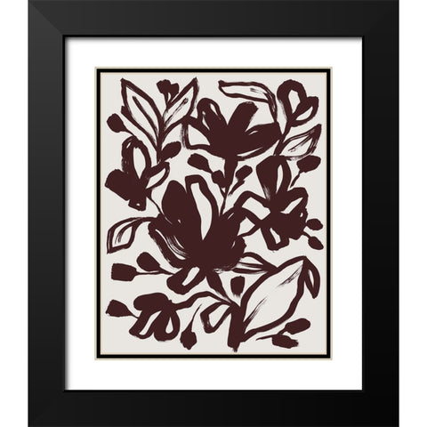 Oxide Floral I Black Modern Wood Framed Art Print with Double Matting by Vess, June Erica