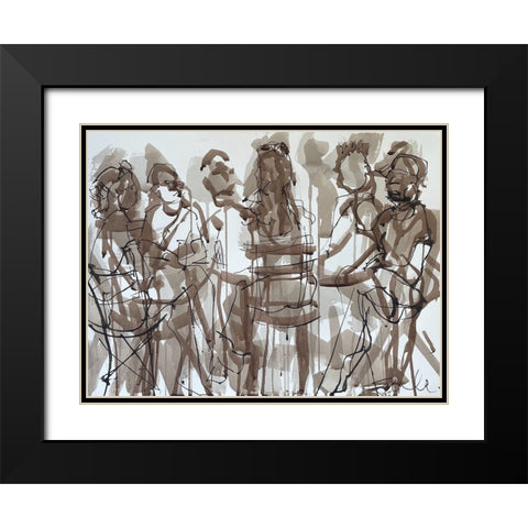 The Social Hour Black Modern Wood Framed Art Print with Double Matting by Ferrell, Erin McGee