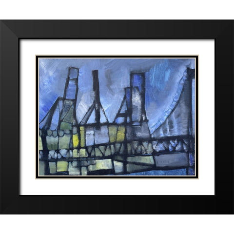 Under Construction Black Modern Wood Framed Art Print with Double Matting by Ferrell, Erin McGee
