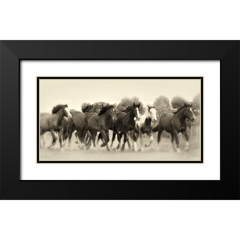 Running Free Black Modern Wood Framed Art Print with Double Matting by Drost, David