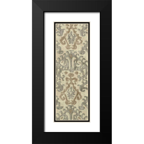 Linen Ikat II Black Modern Wood Framed Art Print with Double Matting by Zarris, Chariklia