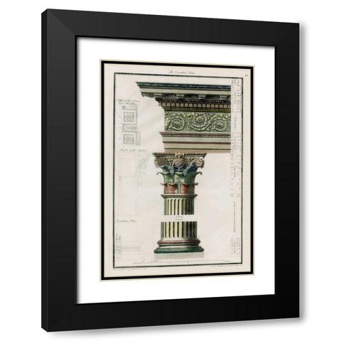 The Corinthian Order Black Modern Wood Framed Art Print with Double Matting by Richardson