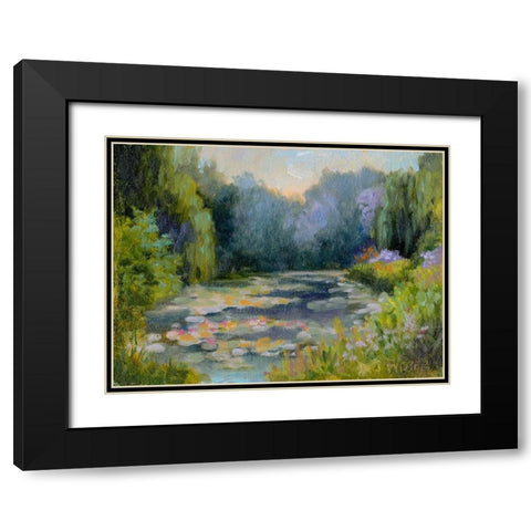 Monets Garden I Black Modern Wood Framed Art Print with Double Matting by Weber, Mary Jean