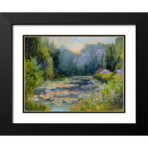 Monets Garden I Black Modern Wood Framed Art Print with Double Matting by Weber, Mary Jean
