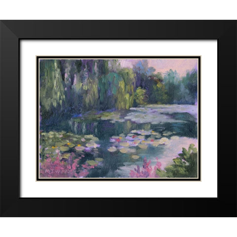 Monets Garden II Black Modern Wood Framed Art Print with Double Matting by Weber, Mary Jean