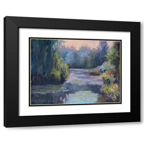 Monets Garden III Black Modern Wood Framed Art Print with Double Matting by Weber, Mary Jean