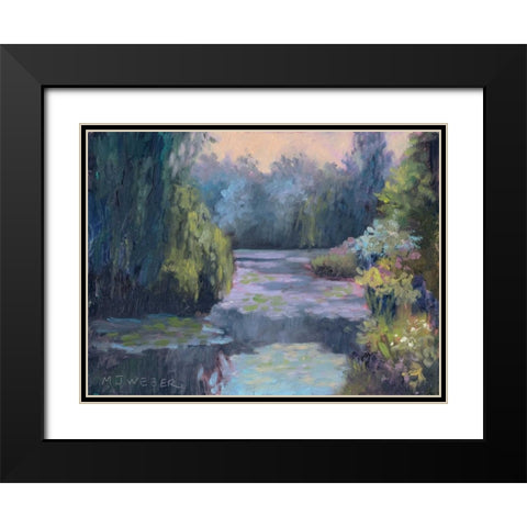 Monets Garden III Black Modern Wood Framed Art Print with Double Matting by Weber, Mary Jean