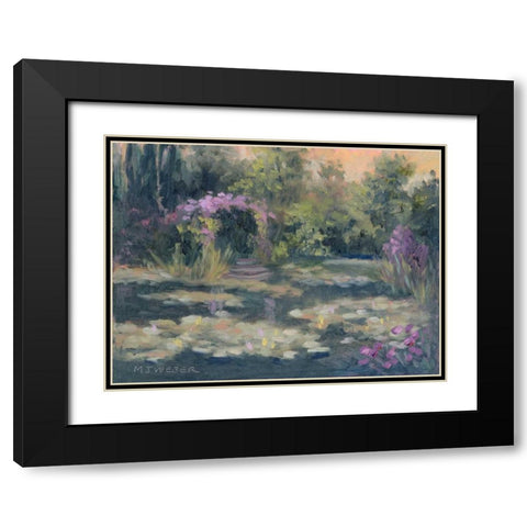 Monets Garden IV Black Modern Wood Framed Art Print with Double Matting by Weber, Mary Jean