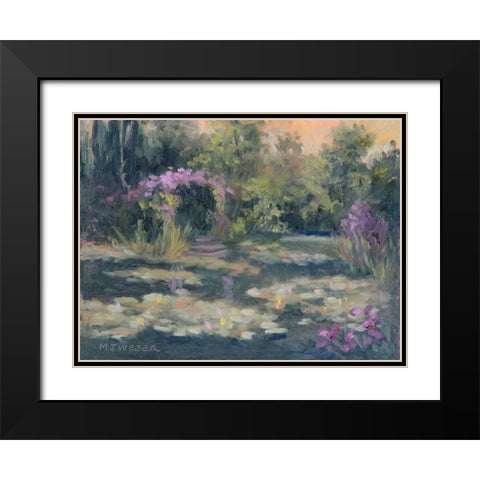 Monets Garden IV Black Modern Wood Framed Art Print with Double Matting by Weber, Mary Jean