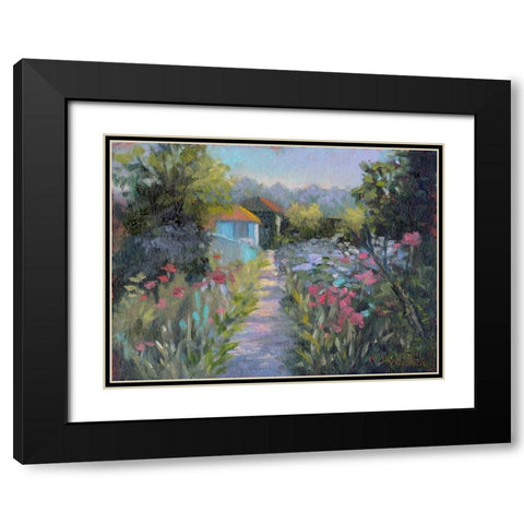 Monets Garden V Black Modern Wood Framed Art Print with Double Matting by Weber, Mary Jean