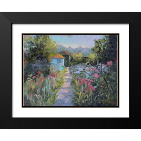 Monets Garden V Black Modern Wood Framed Art Print with Double Matting by Weber, Mary Jean
