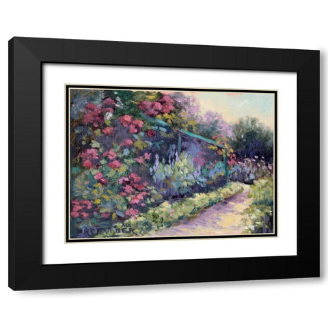Monets Garden VI Black Modern Wood Framed Art Print with Double Matting by Weber, Mary Jean