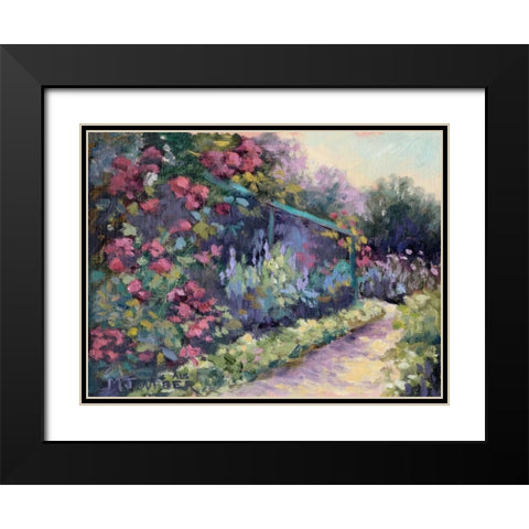 Monets Garden VI Black Modern Wood Framed Art Print with Double Matting by Weber, Mary Jean