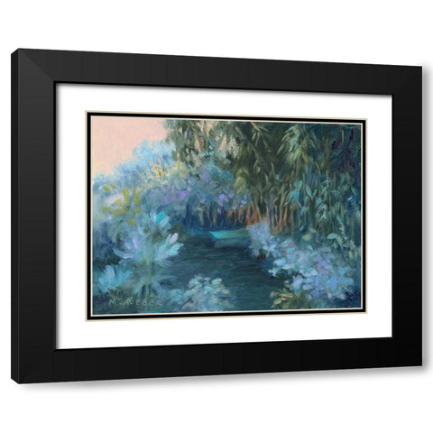Monets Garden VII Black Modern Wood Framed Art Print with Double Matting by Weber, Mary Jean