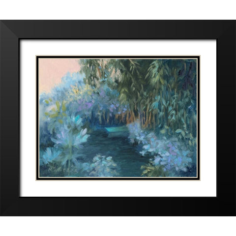 Monets Garden VII Black Modern Wood Framed Art Print with Double Matting by Weber, Mary Jean
