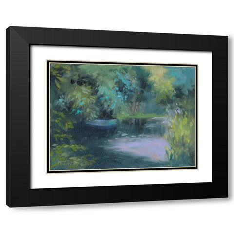 Monets Garden VIII Black Modern Wood Framed Art Print with Double Matting by Weber, Mary Jean