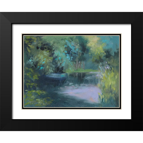 Monets Garden VIII Black Modern Wood Framed Art Print with Double Matting by Weber, Mary Jean