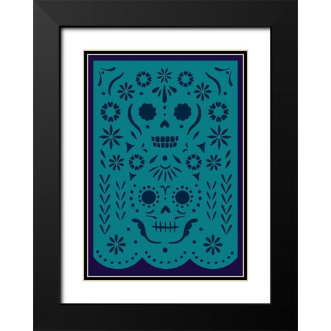 Calaveras Collection B Black Modern Wood Framed Art Print with Double Matting by Barnes, Victoria