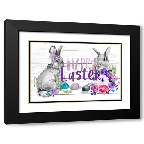 Bright Easter Bouquet Collection A Black Modern Wood Framed Art Print with Double Matting by Parker, Jennifer Paxton