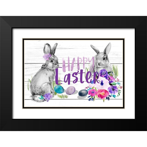 Bright Easter Bouquet Collection A Black Modern Wood Framed Art Print with Double Matting by Parker, Jennifer Paxton