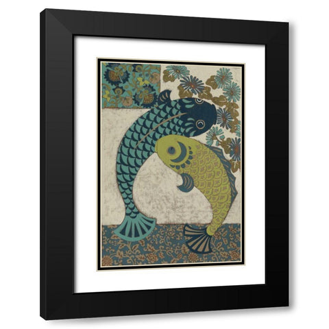 Koi Ornament I Black Modern Wood Framed Art Print with Double Matting by Chariklia Zarris