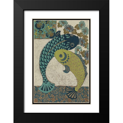 Koi Ornament I Black Modern Wood Framed Art Print with Double Matting by Chariklia Zarris