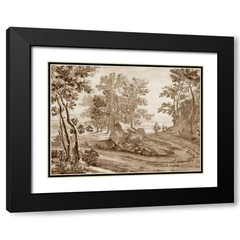 Italian Pastoral I Black Modern Wood Framed Art Print with Double Matting by Both, Jean