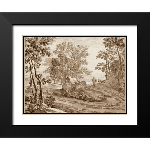 Italian Pastoral I Black Modern Wood Framed Art Print with Double Matting by Both, Jean