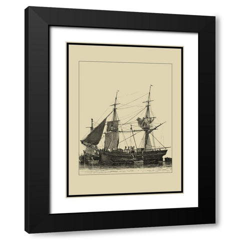 Ships and Sails II Black Modern Wood Framed Art Print with Double Matting by Vision Studio