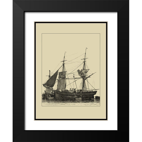 Ships and Sails II Black Modern Wood Framed Art Print with Double Matting by Vision Studio