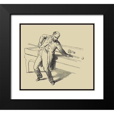 Pool Hall Antics V Black Modern Wood Framed Art Print with Double Matting by Unknown