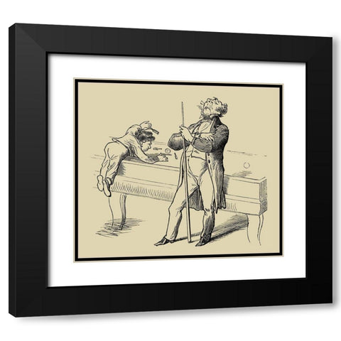 Pool Hall Antics VI Black Modern Wood Framed Art Print with Double Matting by Unknown