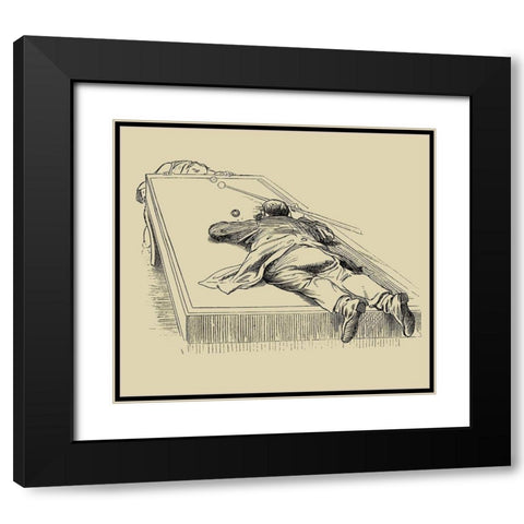 Pool Hall Antics IX Black Modern Wood Framed Art Print with Double Matting by Unknown