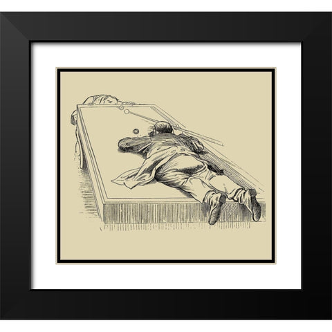 Pool Hall Antics IX Black Modern Wood Framed Art Print with Double Matting by Unknown