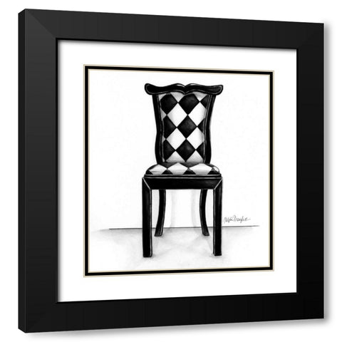 Designer Chair VII Black Modern Wood Framed Art Print with Double Matting by Meagher, Megan