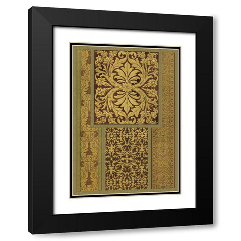 Florentine Panel II Black Modern Wood Framed Art Print with Double Matting by Vision Studio