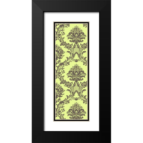 Small Vivid Damask in Green II Black Modern Wood Framed Art Print with Double Matting by Vision Studio