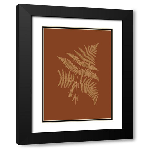 Sepia Ferns on Brick (WG) III Black Modern Wood Framed Art Print with Double Matting by Vision Studio
